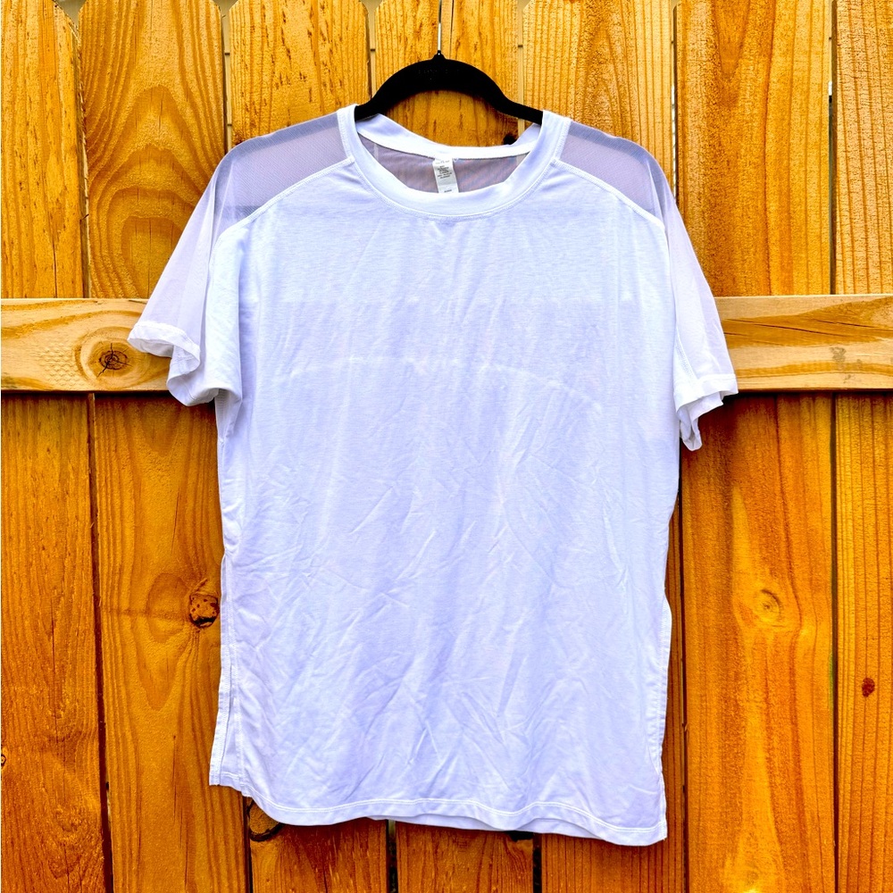 ATHLETA White Tee with Mesh Cutout